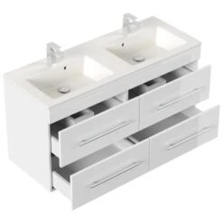 Posseik Badmöbelset Argos Weiß Hochglanz Inkl. LED Spiegel Mit Touch-Funktion EE -Wenko Verkäufe 4250524191906 2 2