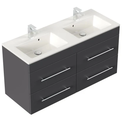 Posseik Badmöbelset Argos Anthrazit Seidenglanz Inkl. LED Spiegel Mit Touch-Funk 3 Posseik Badmöbelset Argos Anthrazit Seidenglanz Inkl. LED Spiegel Mit Touch-Funk – Bild 3