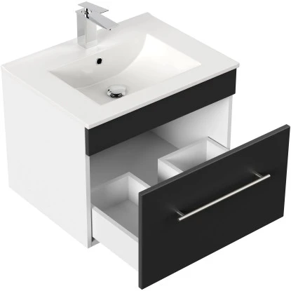 Posseik Waschplatz Viva 60 Cm Schwarz Seidenglanz 2 Posseik Waschplatz Viva 60 Cm Schwarz Seidenglanz – Bild 2