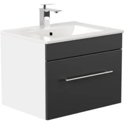 Posseik Waschplatz Viva 60 Cm Schwarz Seidenglanz 10 Posseik Waschplatz Viva 60 Cm Schwarz Seidenglanz -Wenko Verkäufe 4251461507164 3