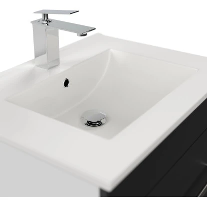 Posseik Waschplatz Viva 60 Cm Schwarz Seidenglanz 5 Posseik Waschplatz Viva 60 Cm Schwarz Seidenglanz – Bild 5