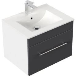 Posseik Waschplatz Viva 60 Cm Anthrazit Seidenglanz