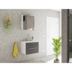 Posseik Badmöbel-Set Viva 60 Cm Anthrazit Seidenglanz 2-teilig