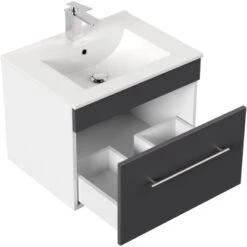 Posseik Badmöbel-Set Viva 60 Cm Anthrazit Seidenglanz 3-teilig -Wenko Verkäufe 4251461507607 2