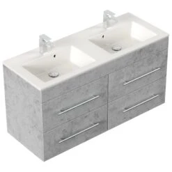 Posseik Badmöbelset Argos Beton Inkl. LED Spiegel Mit Touch-Funktion EEK: F -Wenko Verkäufe 4251461521474 2