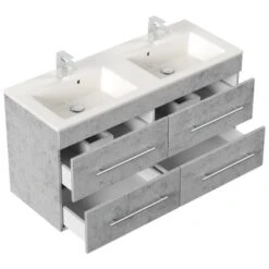 Posseik Badmöbelset Argos Beton Inkl. LED Spiegel Mit Touch-Funktion EEK: F -Wenko Verkäufe 4251461521474 3