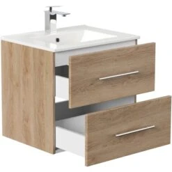 Posseik Waschplatz Homeline 60 Cm Eiche Hell 2-teilig -Wenko Verkäufe 4251461525199 4