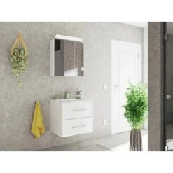 Posseik Badmöbel-Set Homeline 60 Cm Weiß Hochglanz 3-teilig