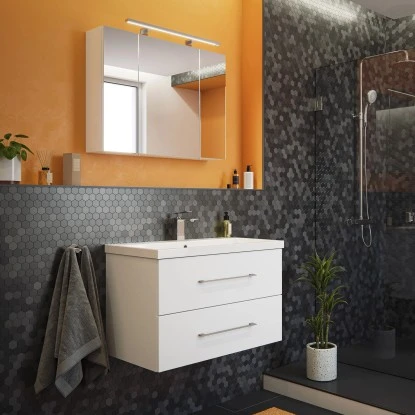 Posseik Badmöbel-Set Piano Weiß Matt 80 Cm 3-teilig 10 Posseik Badmöbel-Set Piano Weiß Matt 80 Cm 3-teilig – Bild 10