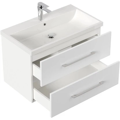 Posseik Badmöbel-Set Piano Weiß Matt 80 Cm 3-teilig 12 Posseik Badmöbel-Set Piano Weiß Matt 80 Cm 3-teilig – Bild 12