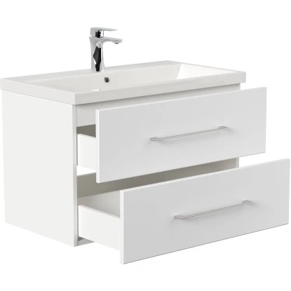 Posseik Badmöbel-Set Piano Weiß Matt 80 Cm 3-teilig 3 Posseik Badmöbel-Set Piano Weiß Matt 80 Cm 3-teilig – Bild 3