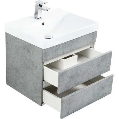 Posseik Waschplatz Amilia H 58 X B 60 X T 48 Cm Beton Schubladen Grifflos 2 Posseik Waschplatz Amilia H 58 X B 60 X T 48 Cm Beton Schubladen Grifflos – Bild 2