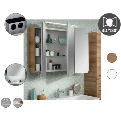 Fackelmann Spiegelschrank 90 Cm Milano Weiß 4 Fackelmann Spiegelschrank 90 Cm Milano Weiß – Bild 4