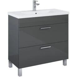 Waschbeckenunterschrank 80 Cm Atile Grau