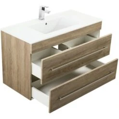 Posseik Waschplatz Aurora 100 Cm Braun 2-teilig -Wenko Verkäufe 4873 AURORA1000000214DE 4