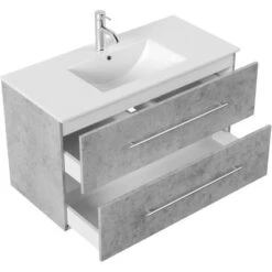 Posseik Waschplatz Homeline 100 Cm Beton 2-teilig -Wenko Verkäufe 4873 HOMELINE100000216DE 4