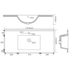 Posseik Waschplatz Homeline 100 Cm Beton 2-teilig -Wenko Verkäufe 4873 HOMELINE100000216DE 7