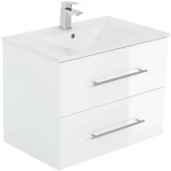 Posseik Waschtisch Homeline 54 Cm X 70 Cm X 46 Cm Weiß Hochglanz