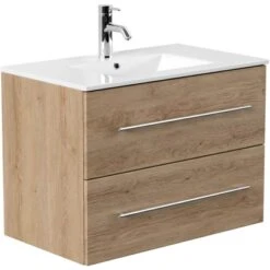 Posseik Waschplatz Homeline 80 Cm Eiche Hell 2-teilig