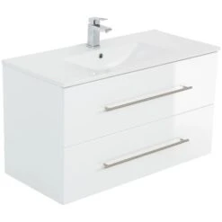 Posseik Waschplatz Homeline 90 Cm Weiß Hochglanz