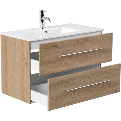 Posseik Waschplatz Homeline 90 Cm Eiche Hell 2-teilig 2 Posseik Waschplatz Homeline 90 Cm Eiche Hell 2-teilig – Bild 2