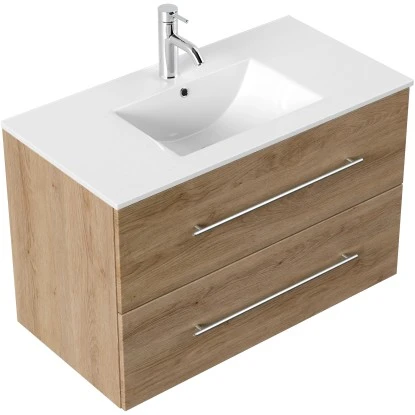 Posseik Waschplatz Homeline 90 Cm Eiche Hell 2-teilig 3 Posseik Waschplatz Homeline 90 Cm Eiche Hell 2-teilig – Bild 3