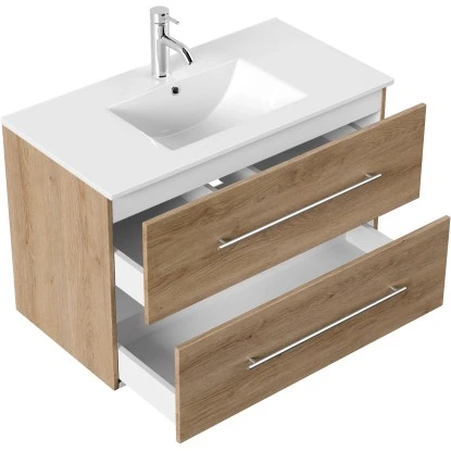 Posseik Waschplatz Homeline 90 Cm Eiche Hell 2-teilig 4 Posseik Waschplatz Homeline 90 Cm Eiche Hell 2-teilig – Bild 4