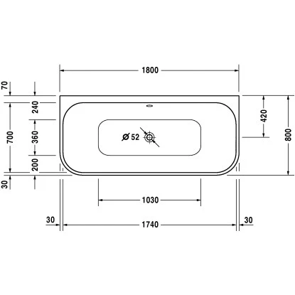 Duravit Badewanne Happy D.2 180 Cm X 80 Cm Vorwandversion Acrylverkleidung Weiß 2 Duravit Badewanne Happy D.2 180 Cm X 80 Cm Vorwandversion Acrylverkleidung Weiß – Bild 2