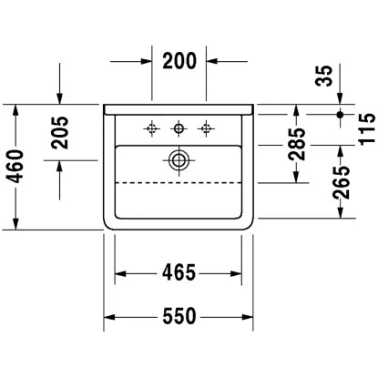Duravit Einbauwaschbecken Starck 3 55 Cm Weiß WG Halbeinbauwaschtisch + Hahnloch 2 Duravit Einbauwaschbecken Starck 3 55 Cm Weiß WG Halbeinbauwaschtisch + Hahnloch – Bild 2