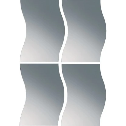 Spiegelkachel-Set In Wellenform Wave 1 1 Spiegelkachel-Set In Wellenform Wave 1