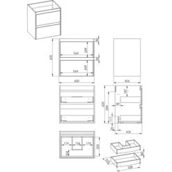 Maximus Waschbeckenunterschrank Sisi Weiß Matt 60 Cm -Wenko Verkäufe 4 4807 TechnischeZeichnung