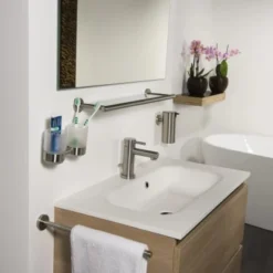 Tiger Badablage Boston Aus Gebürstetem Edelstahl Und Mattem Sicherheitsglas -Wenko Verkäufe 500553 4621 3