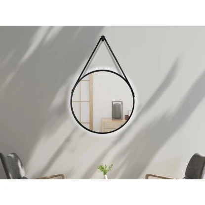 DSK Design LED-Lichtspiegel Rund Silver Barbier Ø 50 Cm Schwarz Matt 2 DSK Design LED-Lichtspiegel Rund Silver Barbier Ø 50 Cm Schwarz Matt – Bild 2