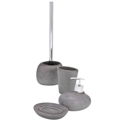 Wenko Zahnputzbecher Pebble Stone Grey Polyresin 3 Wenko Zahnputzbecher Pebble Stone Grey Polyresin – Bild 3
