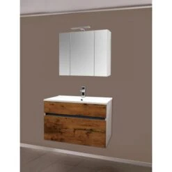 Sanotechnik Badmöbel-Set 80 Cm Stella 3-teilg Eiche-Weiß