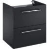 Maximus Waschbeckenunterschrank Cheese 50 Cm Schwarz Matt Mit 2 Schubladen