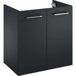 Maximus Waschbeckenunterschrank Cheese 60 Cm Schwarz Matt Mit 2 Türen