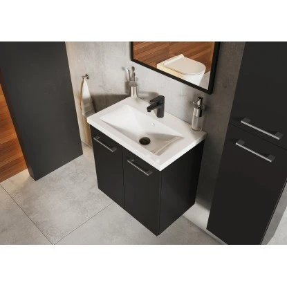 Maximus Waschbeckenunterschrank Cheese 60 Cm Schwarz Matt Mit 2 Türen 3 Maximus Waschbeckenunterschrank Cheese 60 Cm Schwarz Matt Mit 2 Türen – Bild 3