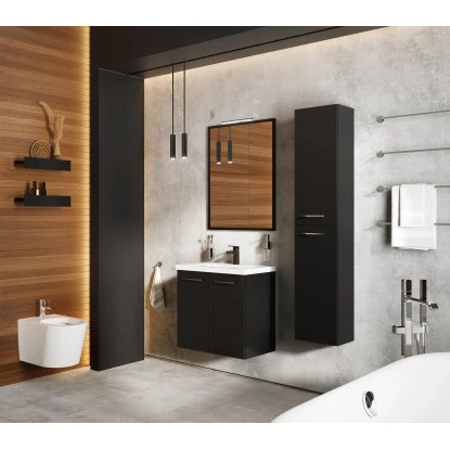 Maximus Waschbeckenunterschrank Cheese 60 Cm Schwarz Matt Mit 2 Türen 4 Maximus Waschbeckenunterschrank Cheese 60 Cm Schwarz Matt Mit 2 Türen – Bild 4