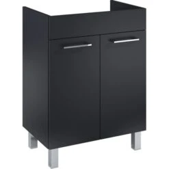 Maximus Waschbeckenunterschrank Cheese 60 Cm Schwarz Matt Mit Füßen