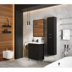 Maximus Waschbeckenunterschrank Cheese 60 Cm Schwarz Matt Mit Füßen 5 Maximus Waschbeckenunterschrank Cheese 60 Cm Schwarz Matt Mit Füßen -Wenko Verkäufe 5902490648234 4807 3