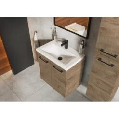 Maximus Waschbeckenunterschrank Cheese 60 Cm Canela Eiche Mit 2 Türen -Wenko Verkäufe 5902490648302 4807 3