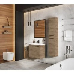 Maximus Waschbeckenunterschrank Cheese 60 Cm Canela Eiche Mit 2 Türen -Wenko Verkäufe 5902490648302 4807 4