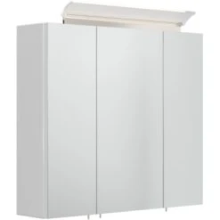 Posseik Spiegelschrank 70 Cm Weiß Hochglanz