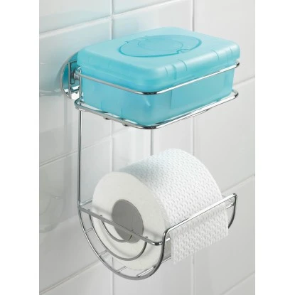 Wenko WC-Papierhalter Turbo-Loc Befestigen Ohne Bohren Chrom M. Ablage 2 Wenko WC-Papierhalter Turbo-Loc Befestigen Ohne Bohren Chrom M. Ablage – Bild 2