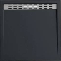 Verosan+ Duschplatte Mit Duschrinne Schwarz 90 Cm X 90 Cm