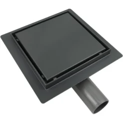 VerosanPro Duschrinne-Bodenablauf Nakia Quadratisch Matt Dunkelgrau 30 X 30 Cm