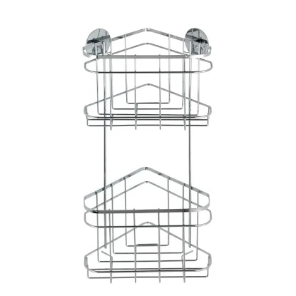 Wenko Turbo-Loc Eckregal 2 Etagen Edelstahl Glänzend 1 Wenko Turbo-Loc Eckregal 2 Etagen Edelstahl Glänzend