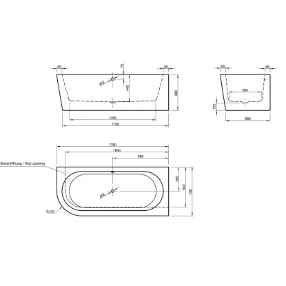 Ottofond Eck-Badewanne Modena Corner Links 178 Cm Weiß 3 Ottofond Eck-Badewanne Modena Corner Links 178 Cm Weiß – Bild 3