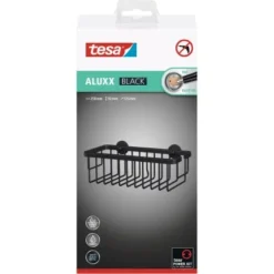 Tesa Duschkorb Aluxx Schwarz Matt Inkl. Klebelösung